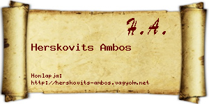 Herskovits Ambos névjegykártya